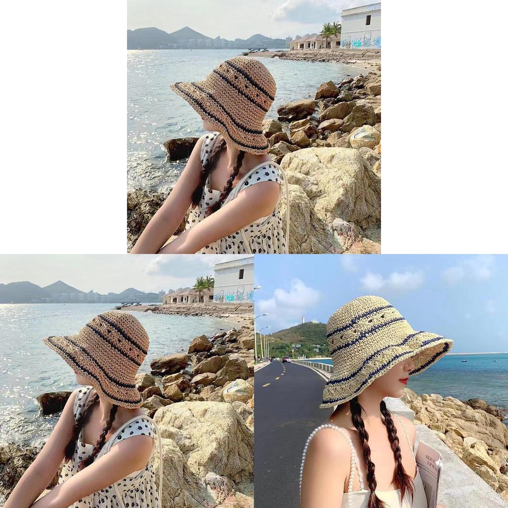 Strohhut mit breiter Krempe zum Sonnenschutz und für Reisen im Freien