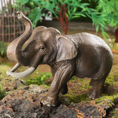 Wilder Elefant Figur Realistisches Plastik Simulation Elefantenmodell Handgemachte Mini-Tierstatue Haus Büro Dekoration