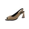 Women High Heels Peep Toe Sandals Chunky Shoes Woman 2025 Summer Elegant Sexy Dress Open Toe Slippers Pumps Sandalias De Mujer
