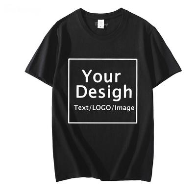 Kunden-Design T-Shirts DIY Logo Bild Druck T-Shirt 100% Baumwolle Kurzarm Herren Damen Freizeitkleidung Vintage T-Shirt
