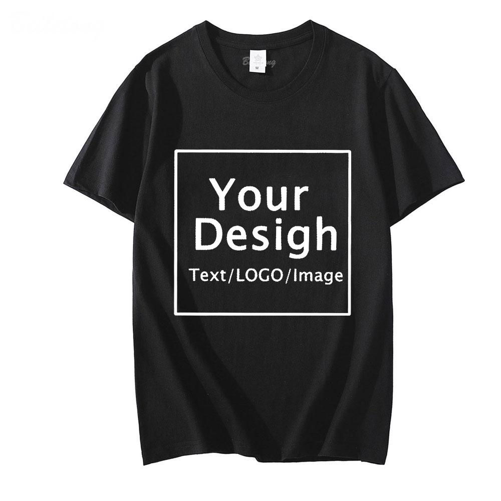 Customer Design T Shirts DIY02 Logo Image Print T-shirt 100% Cotton Short Sleeve Men Women Casual Clothing Vintage Tshirt
