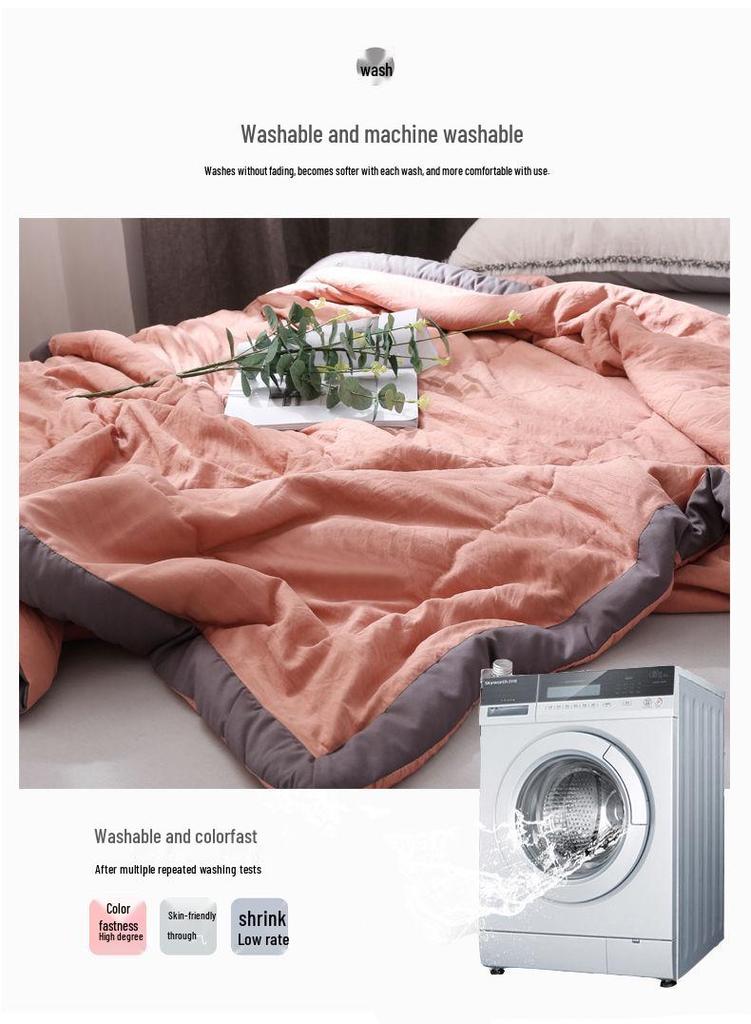 Washable Cotton Summer Quilt: Lightweight Air Conditioning Blanket for All Seasons, Available for Kids and Adults