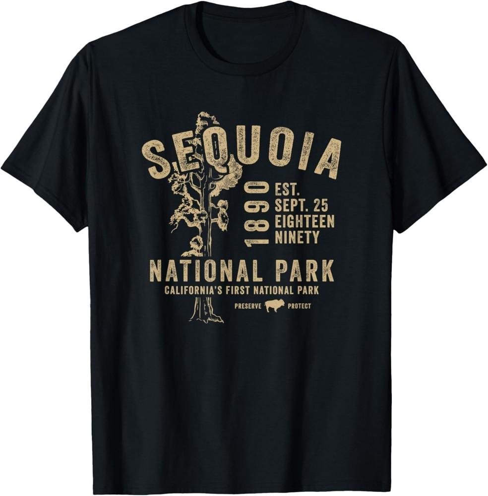 Sequoia National Park Hiking Camping Vintage Novelty Gift T-Shirt Unisex T-Shirt S
