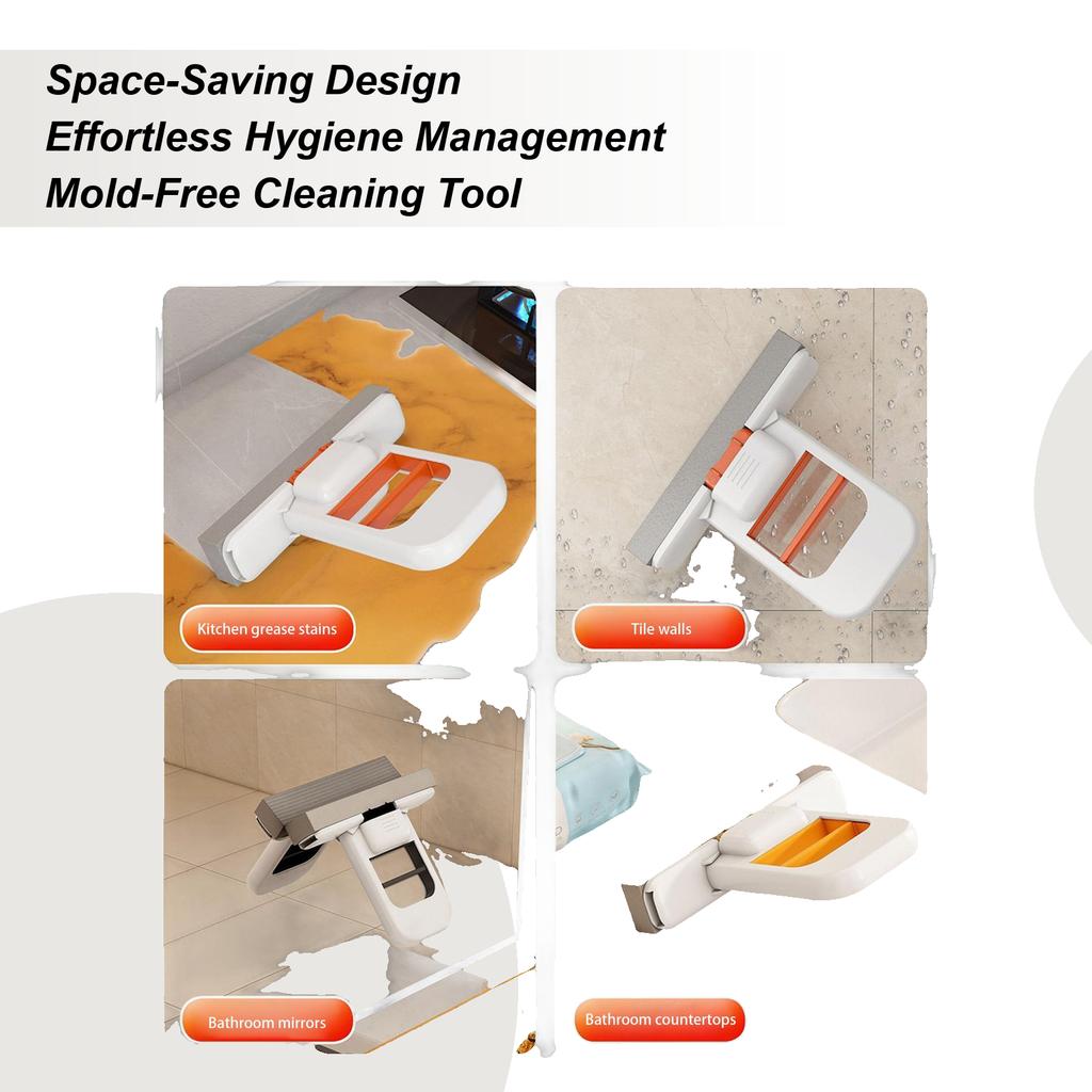 Mini Mop for Small Spaces Desktop Lazy Hand Wash-Free Strong Absorbent Mop with 3 Replacement Sponge Heads Housekeeping Tool