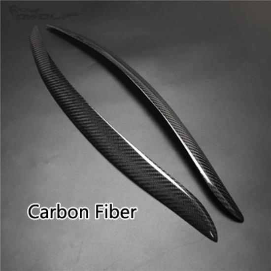 Carbon Fiber Car Headlight Eyebrows Lamp Eyelids For BMW 3 Series E92 E93 E90 M3 2007 - 2009 Fiber Glass Matt Black Primer 2pcs