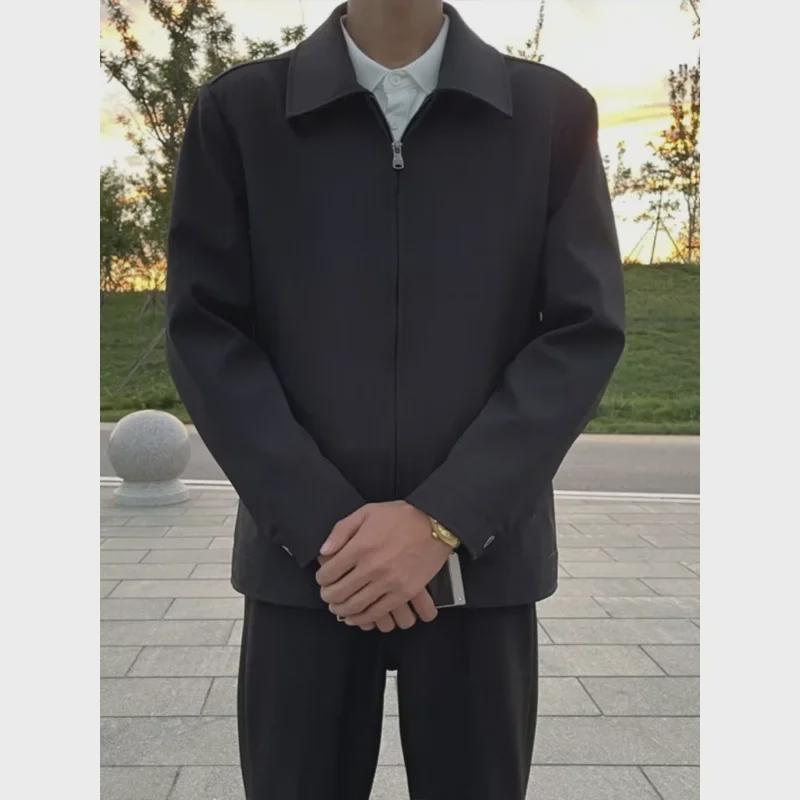 Herren-Freizeitjacke im Hongkong-Stil mit Revers - Leichte Windjacke für Frühling/Herbst