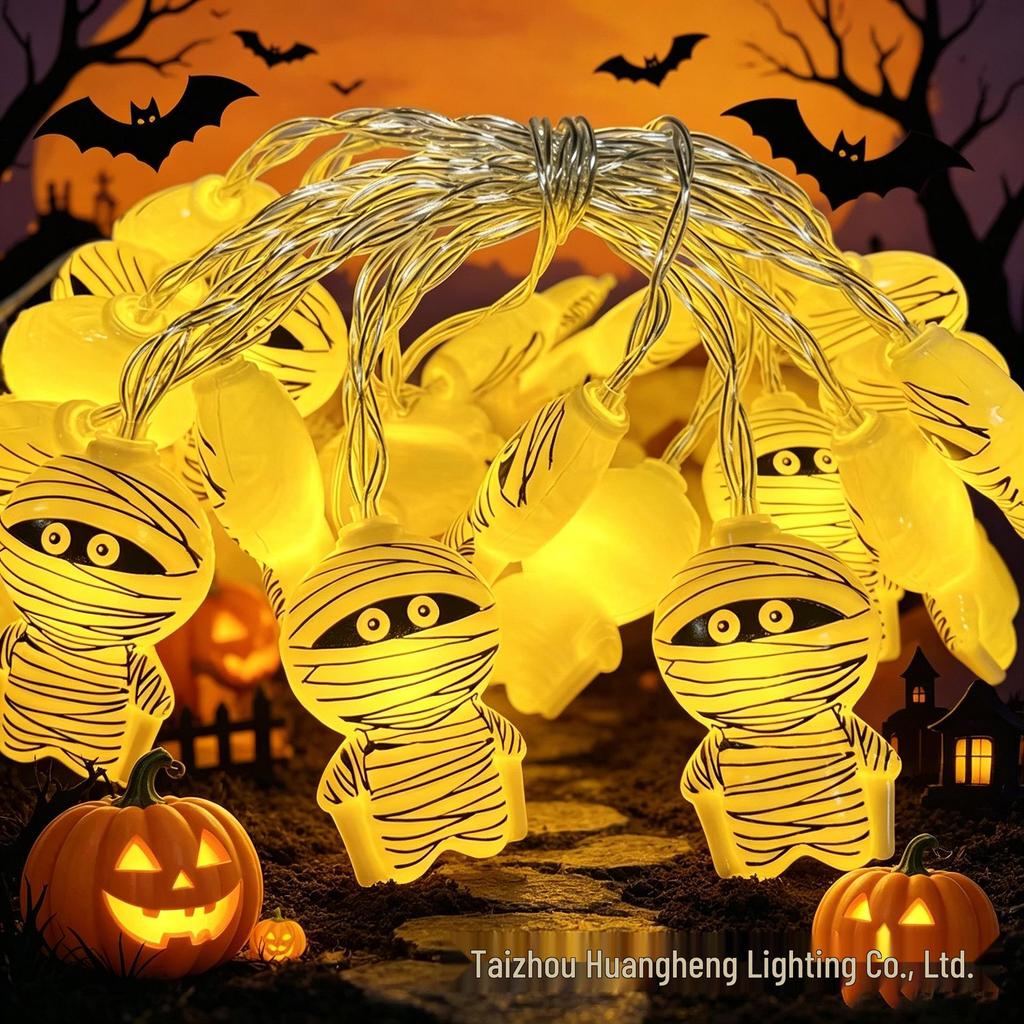 Colorful LED Halloween Ghost String Lights: Cute, Decorative Halloween Lighting