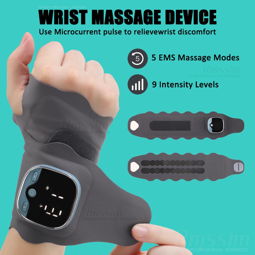 Electric Heating Wrist Massager 5 Levels Hot Compress 3 Levels Vibration Massage Wrist Guard Band Carpal Tunnel