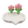 Plastic Drain Soap Tray Cute Soap Box Bathroom Accessories Flower Decor Soap Dish  Bathroom