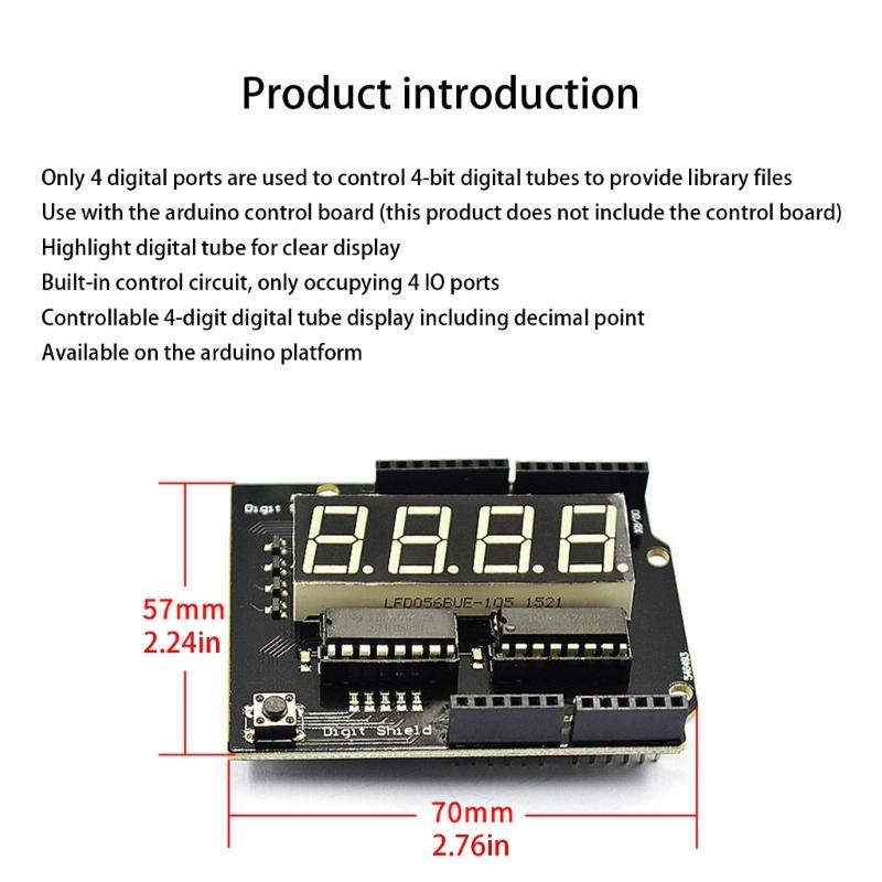 4Digit LED Displays module 4Bit Digital Tube Displays module Compatible for Electronics Project Low Power Consumption