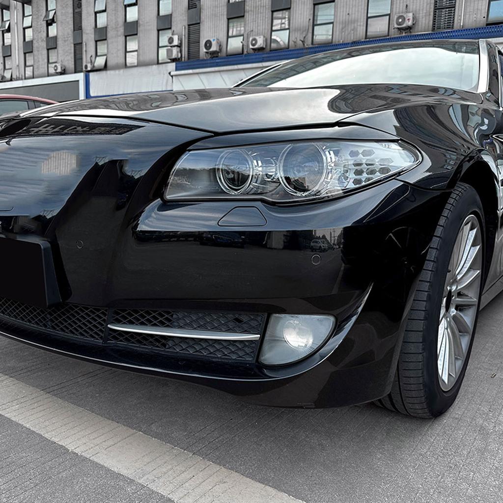 2 Pcs Headlight Eyebrow Left Right Front Light Eyelid Cover Trim for 5 Series F10 Pre‑LCI 2010 to 2013