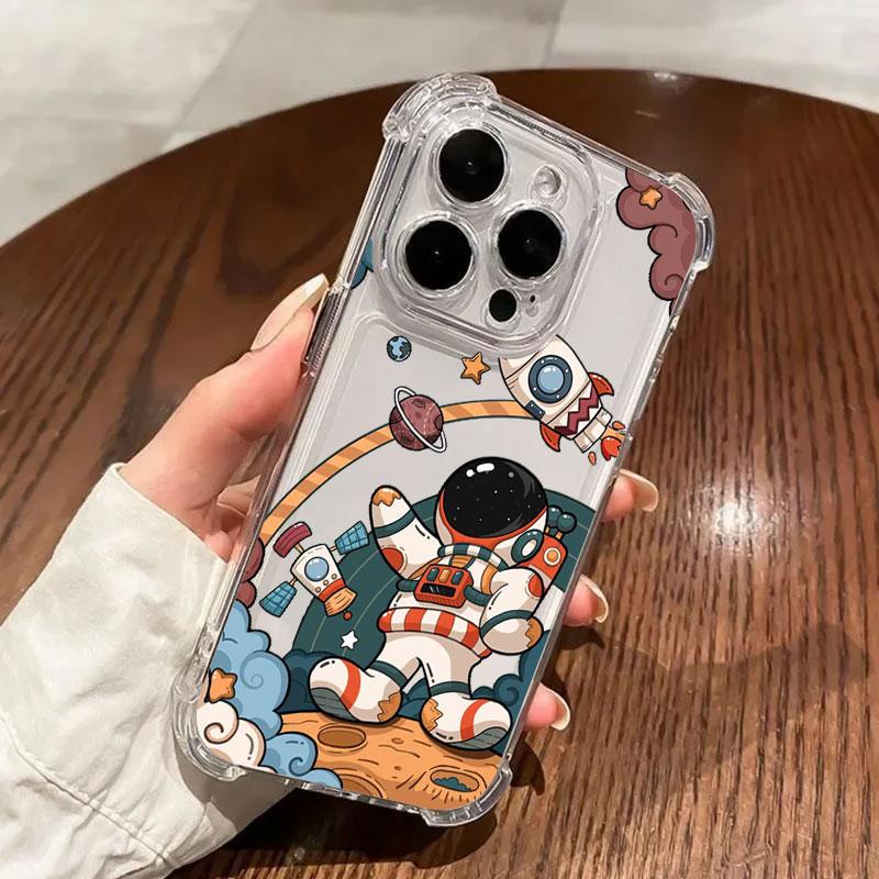 

Retro Astronaut Galaxy Rocket Phone Case For Samsung Galaxy A57 A56 A36 A37 A55 A54 A52 A35 A34 A17 A16 A15 A07 A06 Clear Cover Galaxy A06(4G)