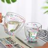 Heart Shaped Glass Mug Double Walled Insulated Quicksand Coffee Cup Perfect Espresso Cups Kitchen Drinkware Home Accessories