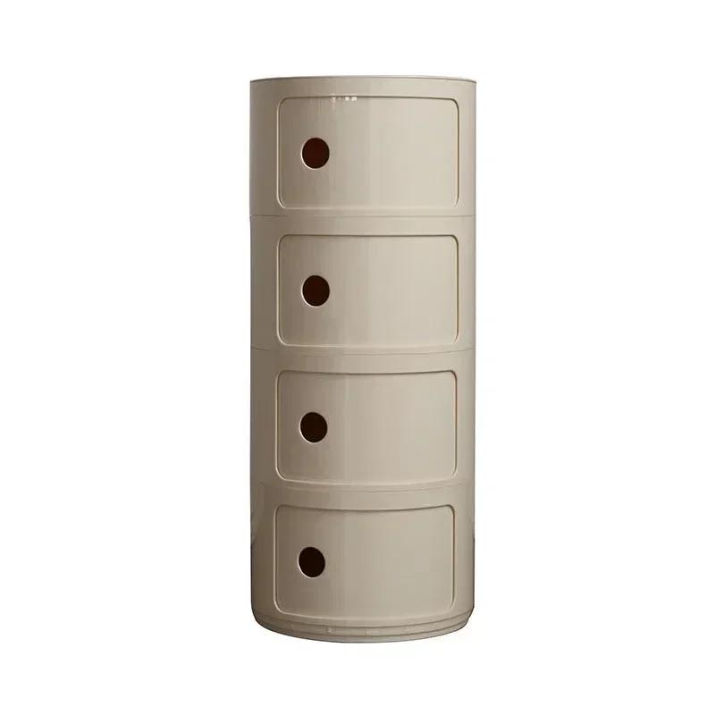 Cabinet Storage Cabinet Bedroom Furniture Modern Simple Plastic New Multi-Layer Bedside Storage Cabinet for Living Room Cylinder