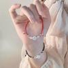 Vintage Handmade Chinese Style Braid Bracelet for Women Fashion Lotus Flower Beaded Bracelet Jewelry Adjustable Gifts