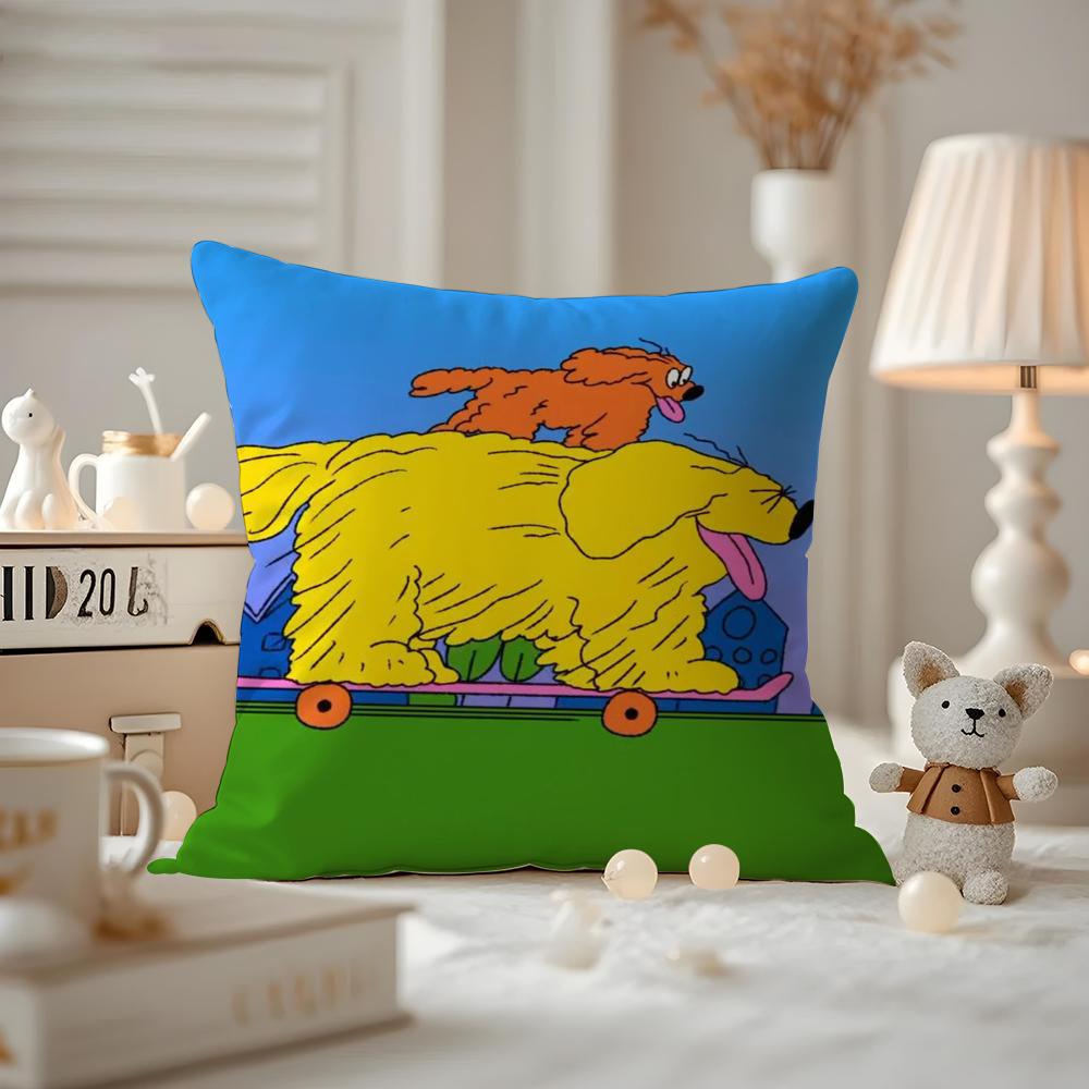 Cute Retro Illustration Cushion Cover Pattern Printed Pillowcase For Living Room Sofa Cushion Cover & Bedroom Decor