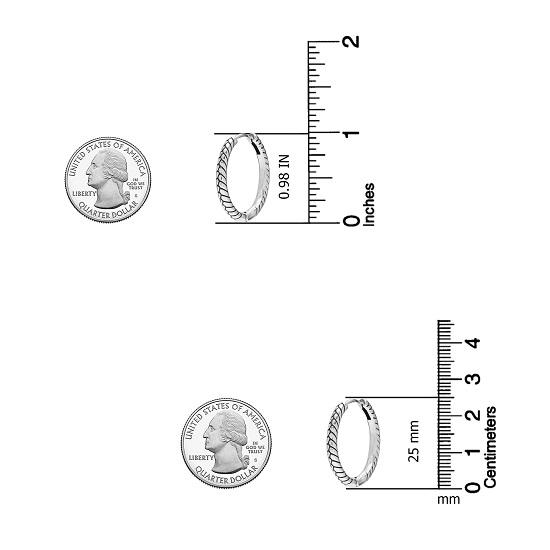LeCalla S925 Sterling Silver Starožitné texturní přívěsky Huggie Hoop náušnice pro ženy, dospívající 25MM
