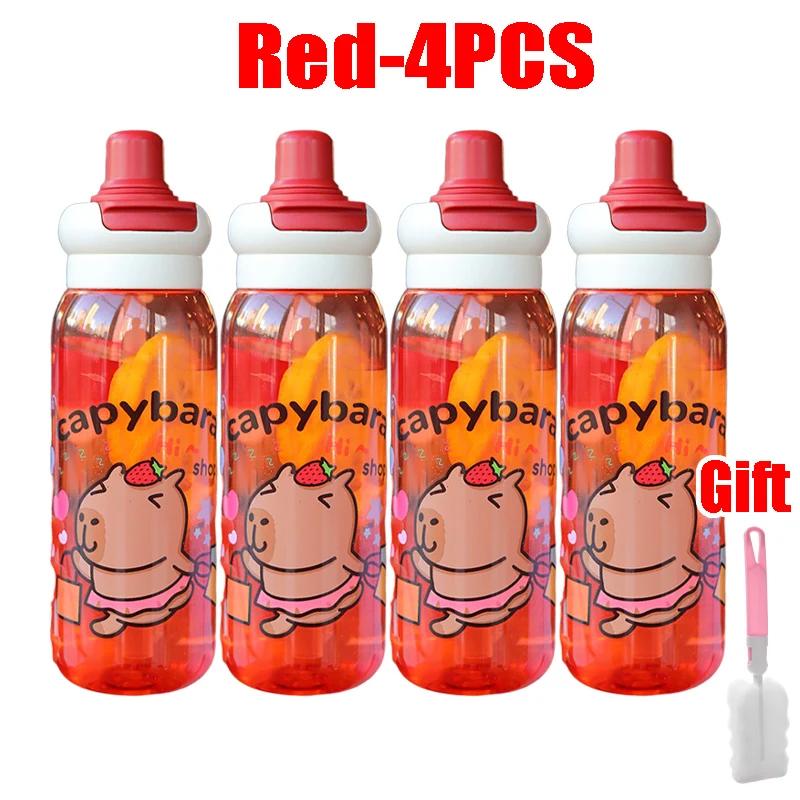 750ml Capybara Cartoon Portable Large-capacity Water Bottle Sports Straw Cups Student Plastic Water Cups Water Bottle