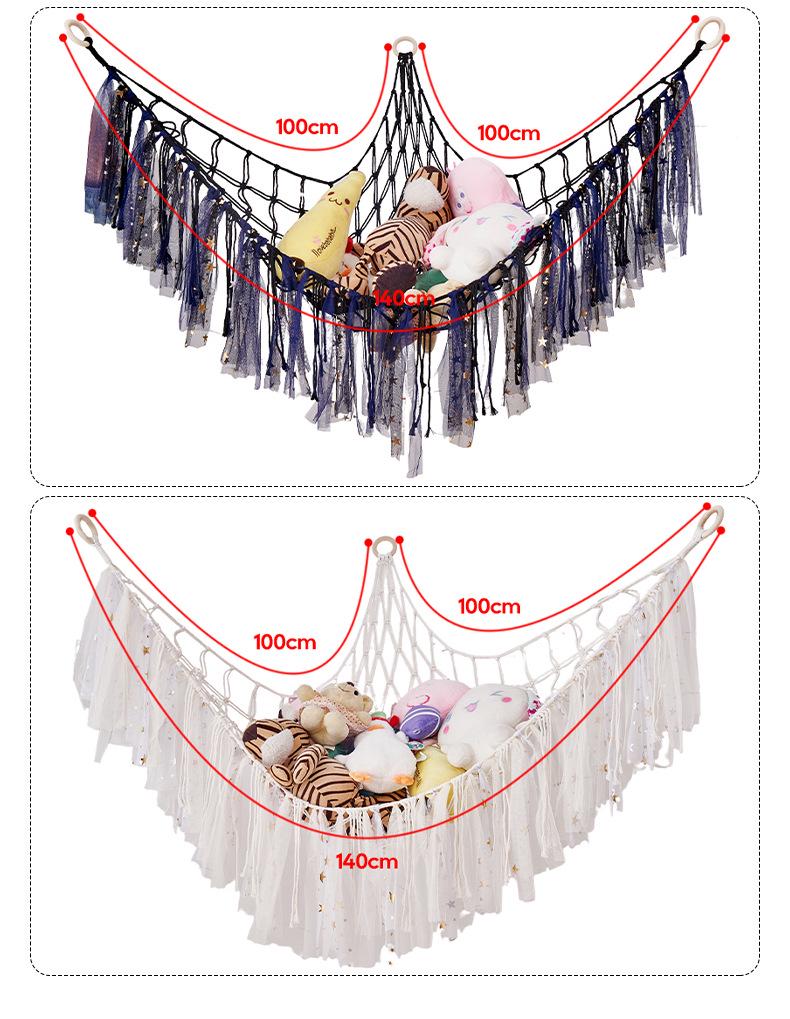 Triangular Cotton Rope Hanging Mesh: Plush Toy Storage and Decoration