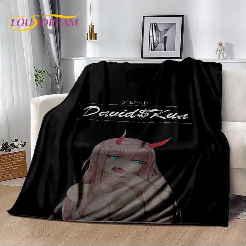 Zero Two DARLING In The FRANXX Soft Plush Blanket,Flannel Blanket Throw Blanket for Living Room Bedroom Bed Sofa Picnic Cover 3D