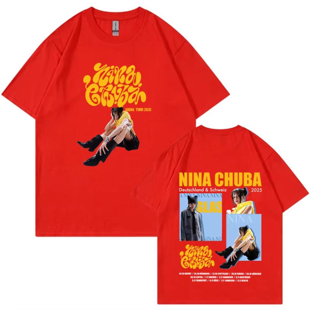 Nina Chuba Trendy Graphic T Shirt 2025 New Mens Women Oversized Aesthetic Cotton Y2K Short Sleeve Summer Print Loose Tees Unisex
