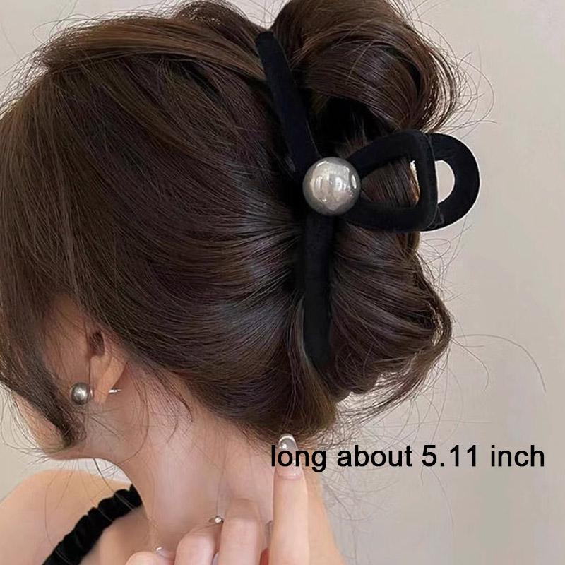 Vintage Pearl Black Hair Claws For Women Girls Temperament Hair Ornament Simple Hair Clips Hairpin Hair Accessories