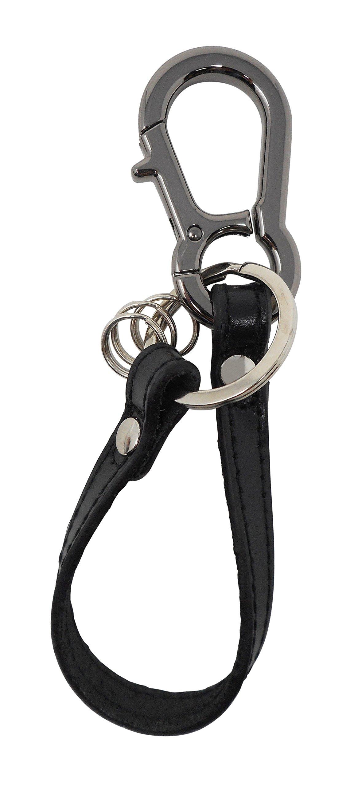 

TOUGH LABEL Leather Keychain, Black, VEX-213