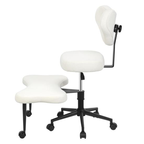 Yoga Meditation Chair with Back Support, Adjustable Cross-Legged Office Chair with Wheels