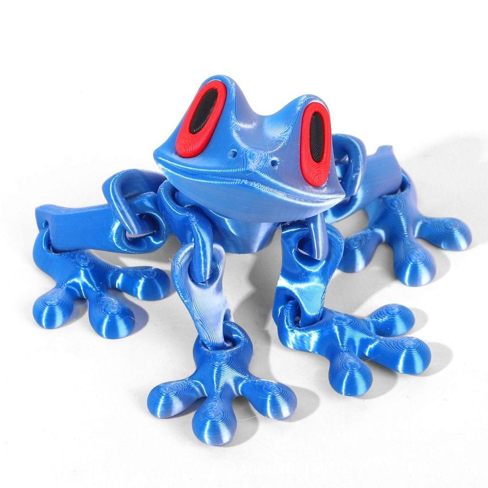 Cartoon 3D Printed Frog Model Movable Joints 3D Printed Frog Toy  Birthday Gift