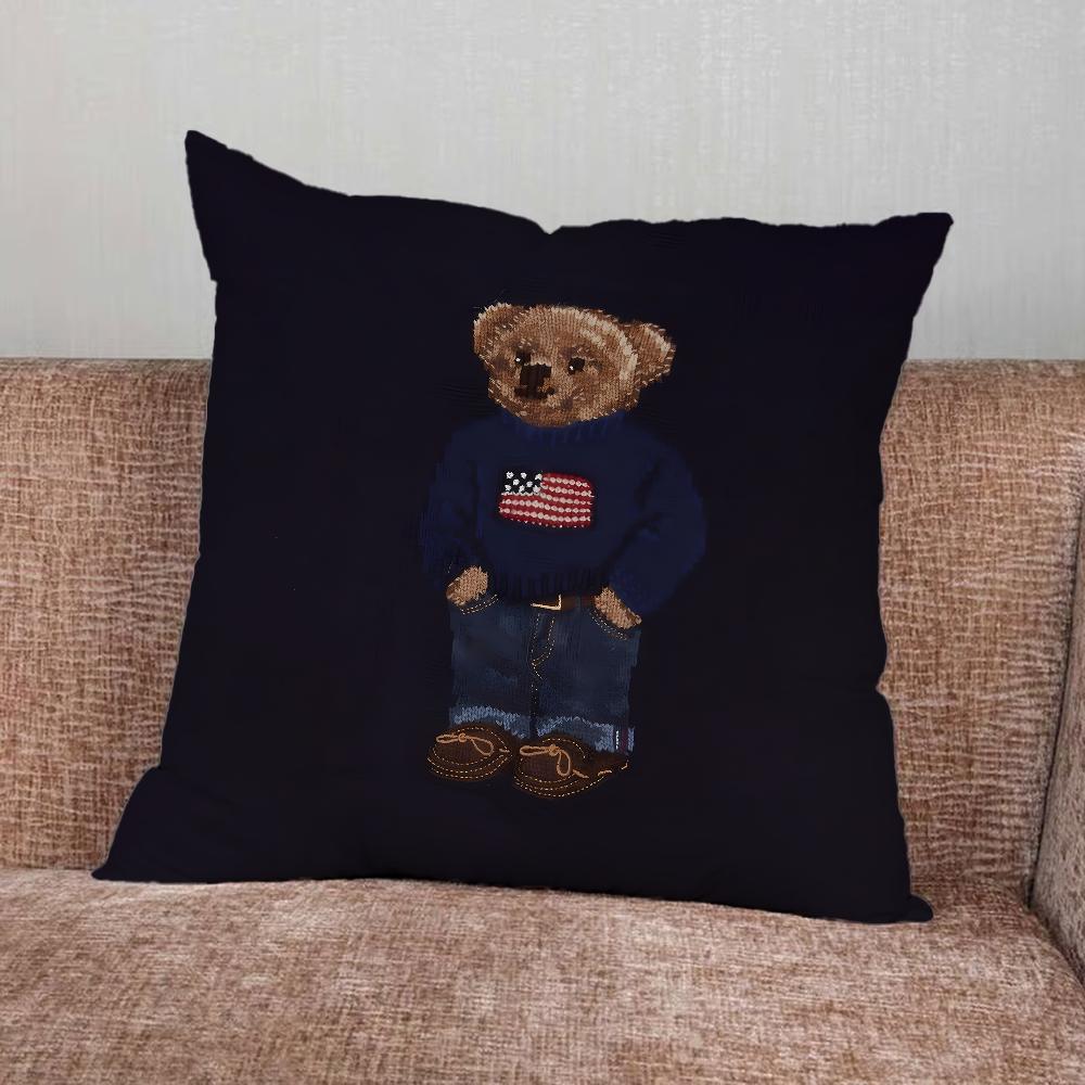 Fashion Bear P-PoloS Pillow Case For Home Bedroom Car Office Decoration Living Room Sofa Cushion Cover Suitable