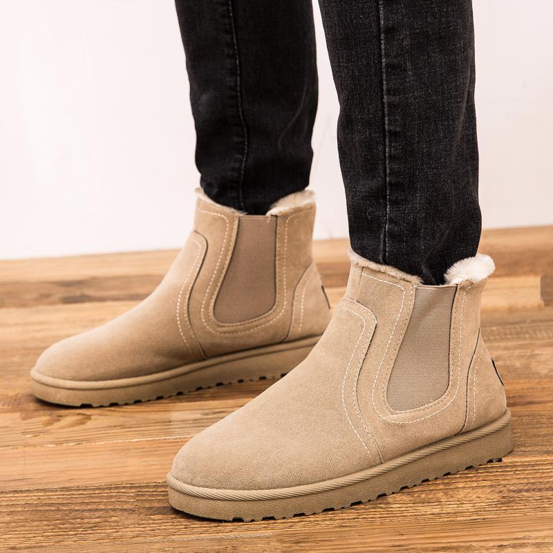 Fashion 2025 New Work Shoes Men Platform Ankle Boots Men Safety Shoes Fashion Quality With Fur Boots Outdoor Booties Zapatos De Hombre