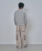 MOO Contrast Cargo Cotton Pants - Light Beige