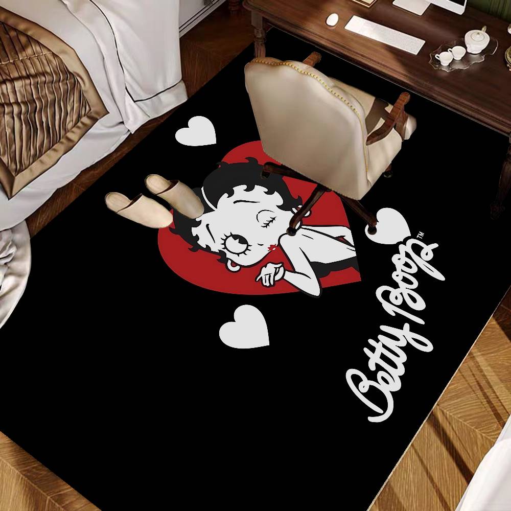 B-Betty Girl B-Boop Fußmatte Waschbar Rutschfest Wohnzimmer Sofas Stühle Bereichsmatte Küche Fußabtreter Teppich