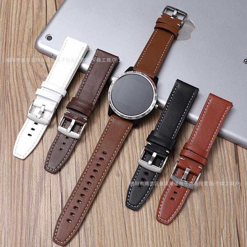 Samsung and Huawei GT3/4/5 Genuine Leather Watch Strap with Pin Buckle, New Universal Smartwatch Strap 18-22mm.