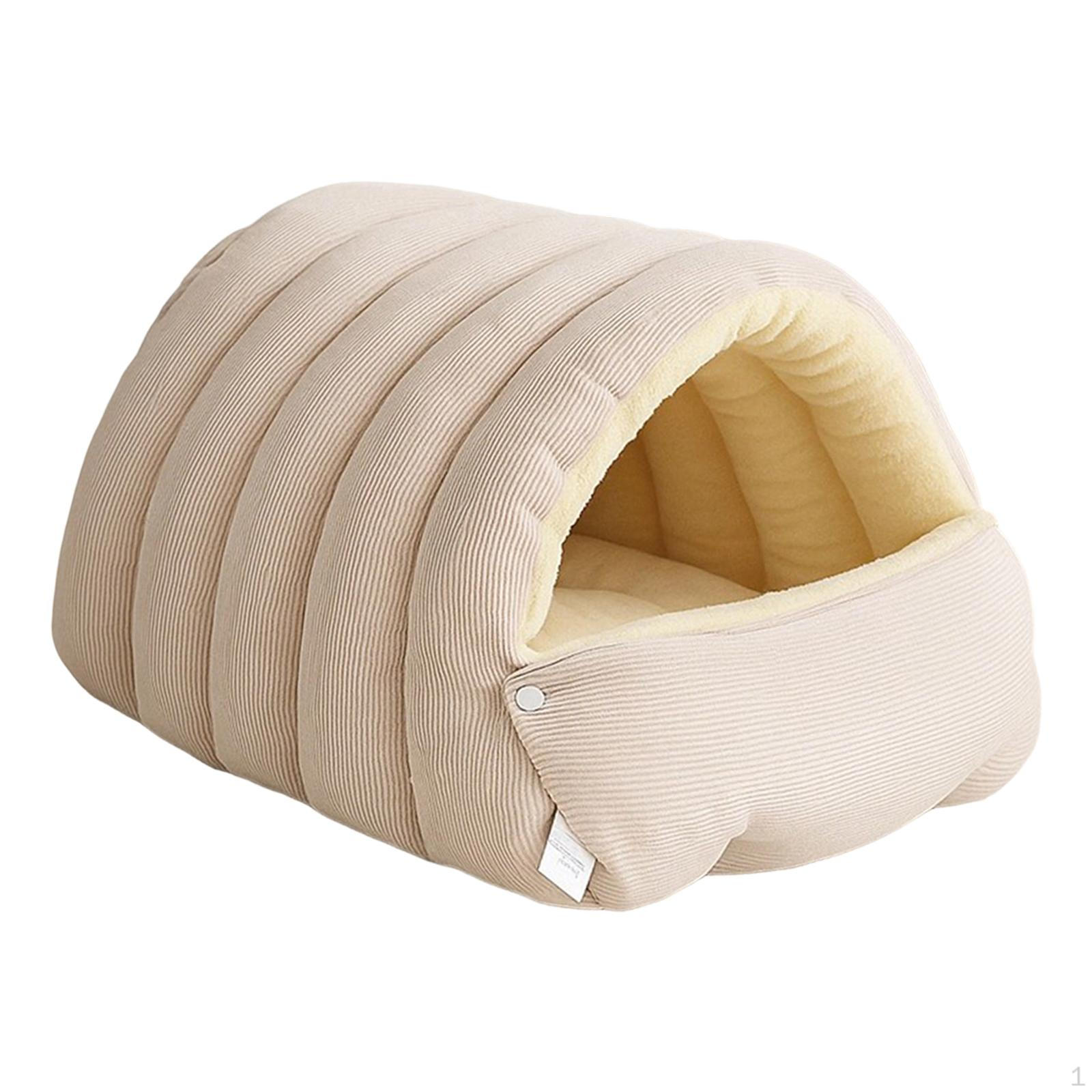 

Cat Bed Shelter ,Comfortable Cats Pod, Warm Enclosed Sleeping House Indoor Nest for Indoor, White S