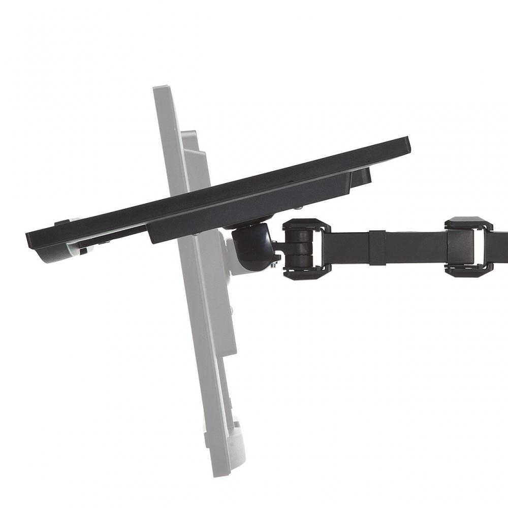 Braț monitor Sanwa Direct compatibil cu monitor dublu, 2 ecrane, 3 articulații, clemă fixă ​​100-LA030