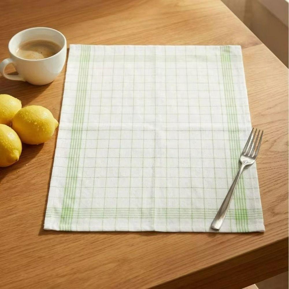 5PCS Quick Drying Kitchen Tea Towels Absorbent Stripes Rags Checkered Kitchen Towels For Kitchen