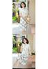 Elegant Loose-Fit Chiffon Dress with Wide-Leg Skirt for Middle-Aged and Elderly Women