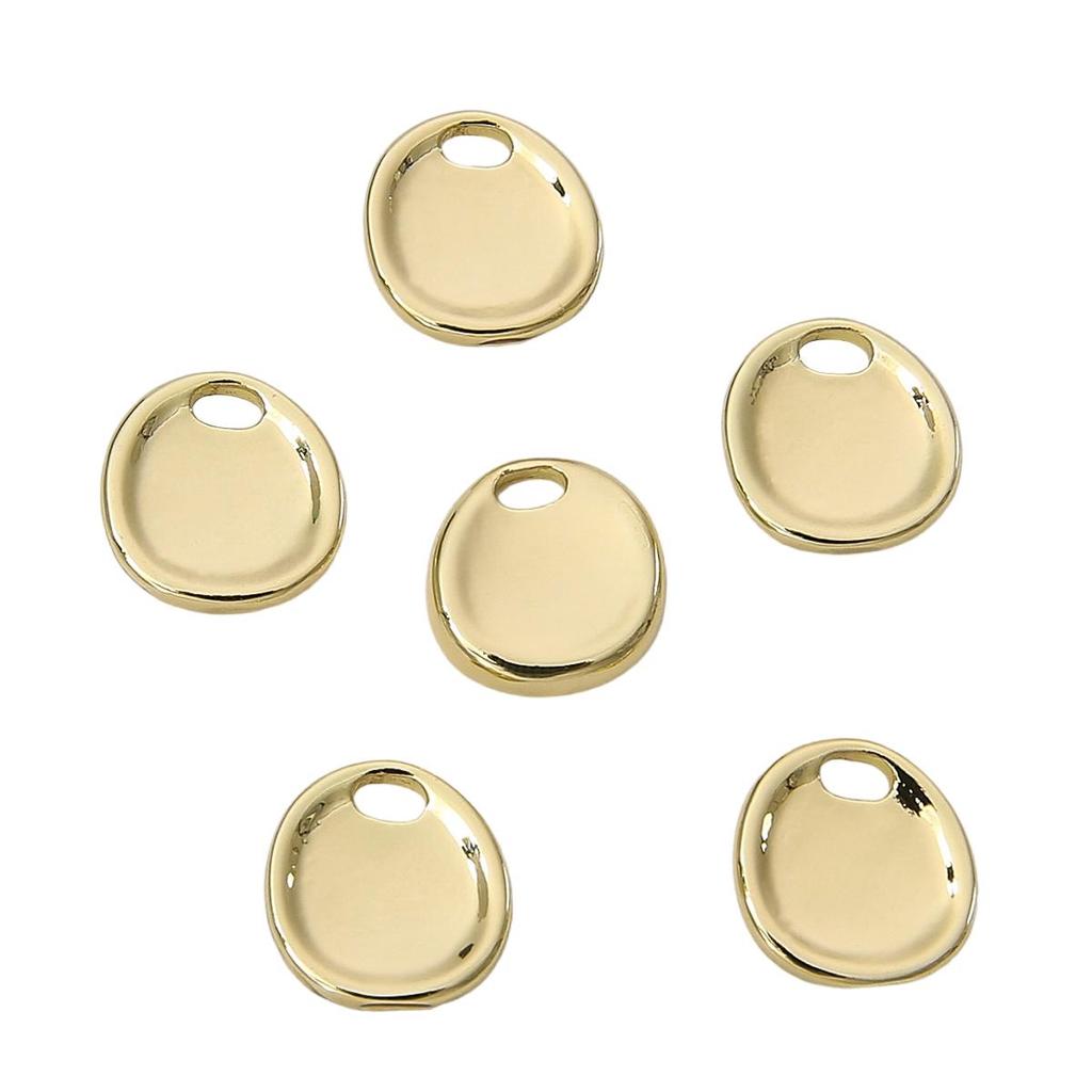 Copper Concave Irregular Oval Pendant For DIY Jewelry Making Craft Accessories