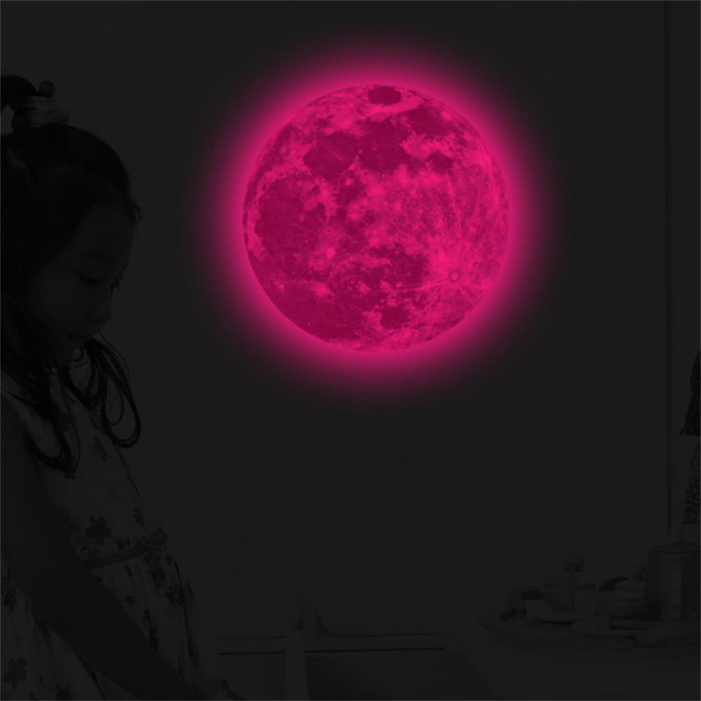 3D Large Fluorescent Removable Dark Wall In The Moon 20cm Sticker Glow Sticker Wall Stickers