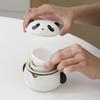 Red Panda Portable Tea Set: One Pot, Three Kung Fu Cups, Creative Ceramic Design