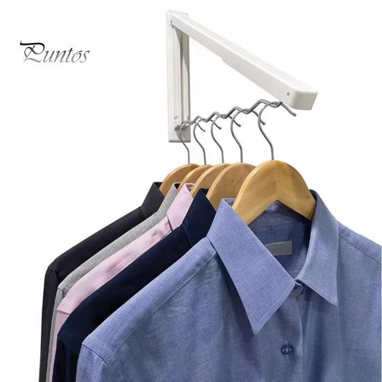 Folding Clothes Drying Rack Wall Mount Laundry Drying Hanger Wavy Design Space-Saving Easy Installation Clothes Rail for Bedroom Laundry Room
