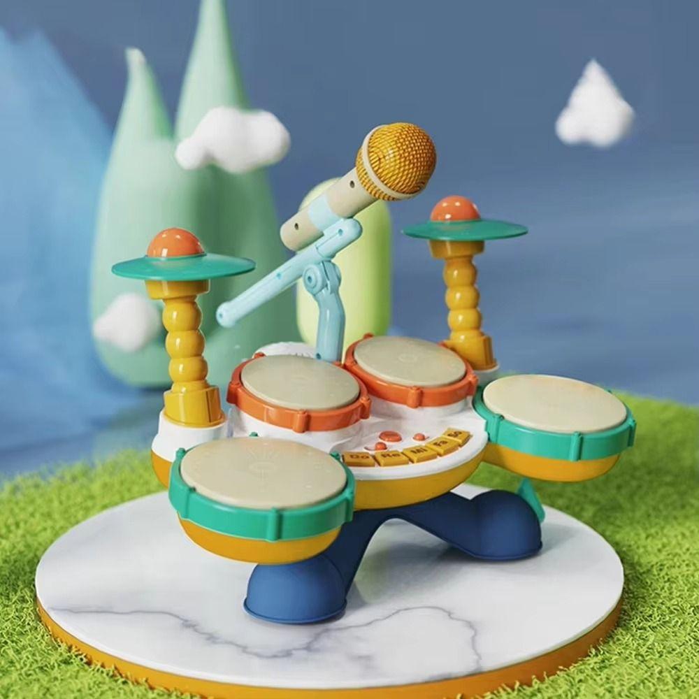 BPA Free Kids Drum Set Wear Resistant Musical Montessori Toys Jazz Drum Set Toys  Early Educational