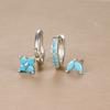 3PCS Trendy Stainless Steel Flower Drop Earring Set For Women Crystal Zirconia Dangle Earring Hypoallerg Piercing Jewelry Aretes