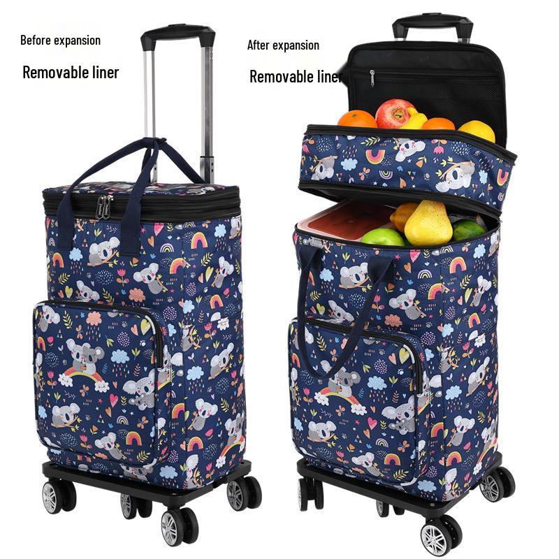 Carrello della spesa pieghevole leggero con manico telescopico e ruote universali per generi alimentari e campeggio