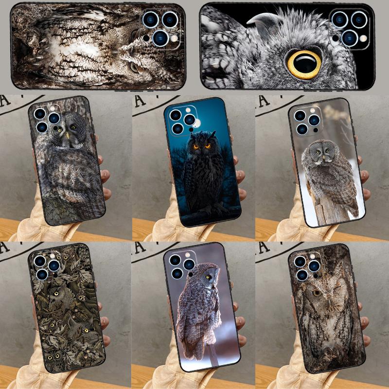 Camouflage Owl Phone Case For iPhone 16 Pro Max 14 13 12 11 15 Pro Max Plus 12 13 Mini XR 16e Funda Cover