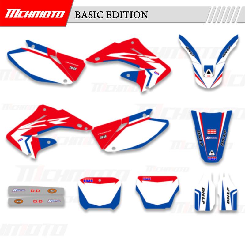 MCHMFG For HONDA CR125 CR250 CR 125 CR 250 2002-2012 Full Graphics Decals Stickers Kits Number Name Stickers