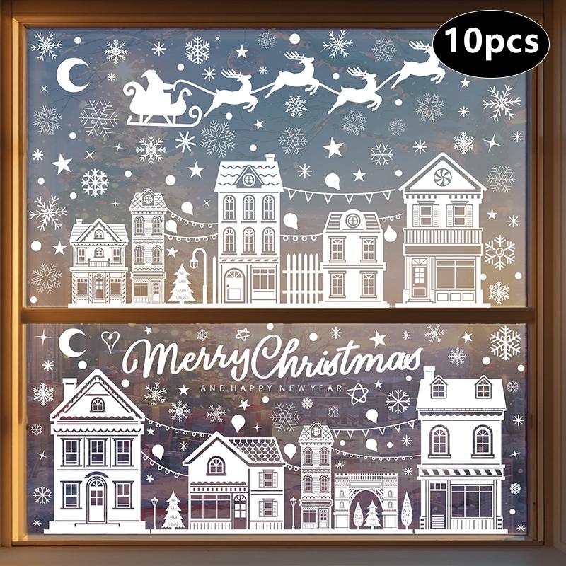 Creative Christmas Decorations, Electrostatic Stickers, Shop Window Decorations, Christmas Decorative Glass Stickers