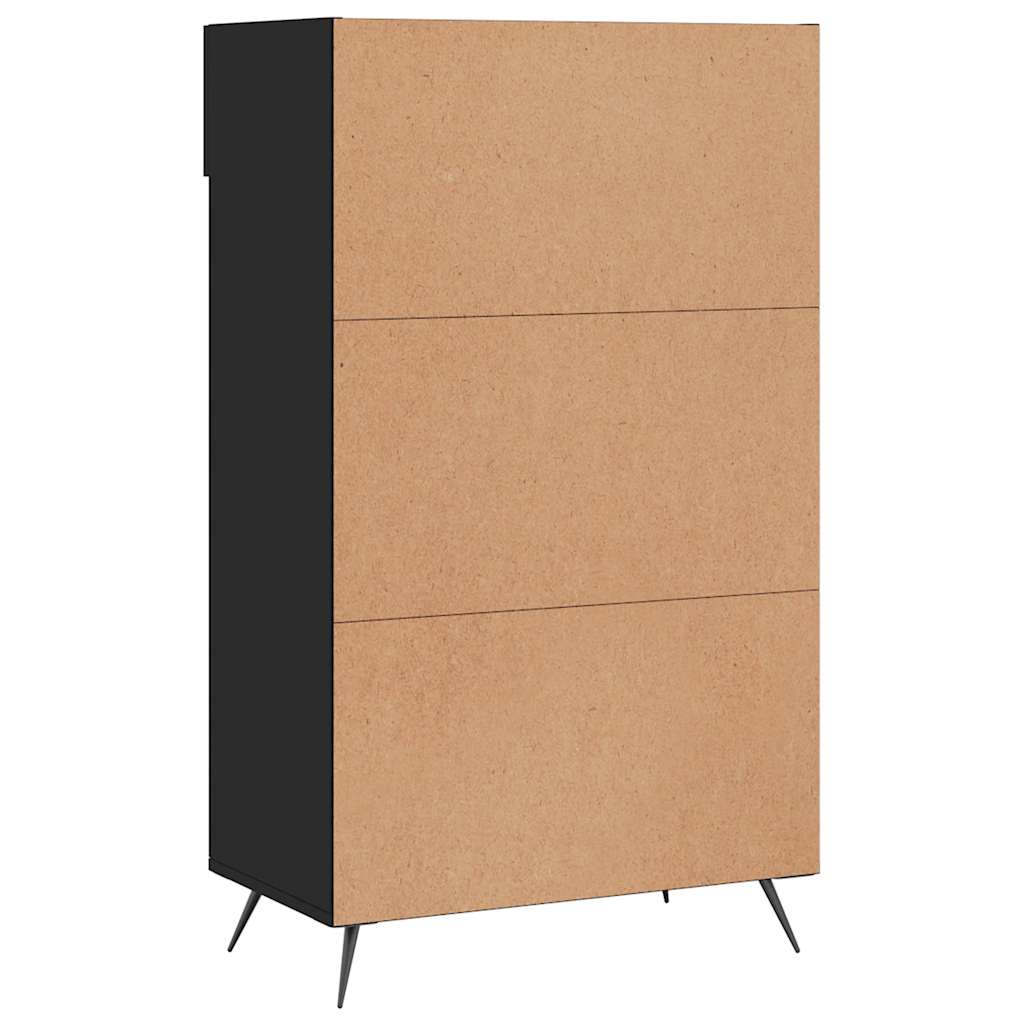 Shoe Cabinet Black 60 X 35 X 105 Cm Particleboard