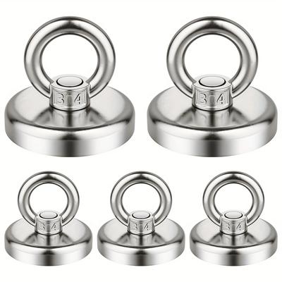 Magnetic Hooks, 60 Lbs(27 KG) Pulling Force Rare Earth Magnetic Hooks with Countersunk Hole Eyebolt for Workplace, Home, Kitchen